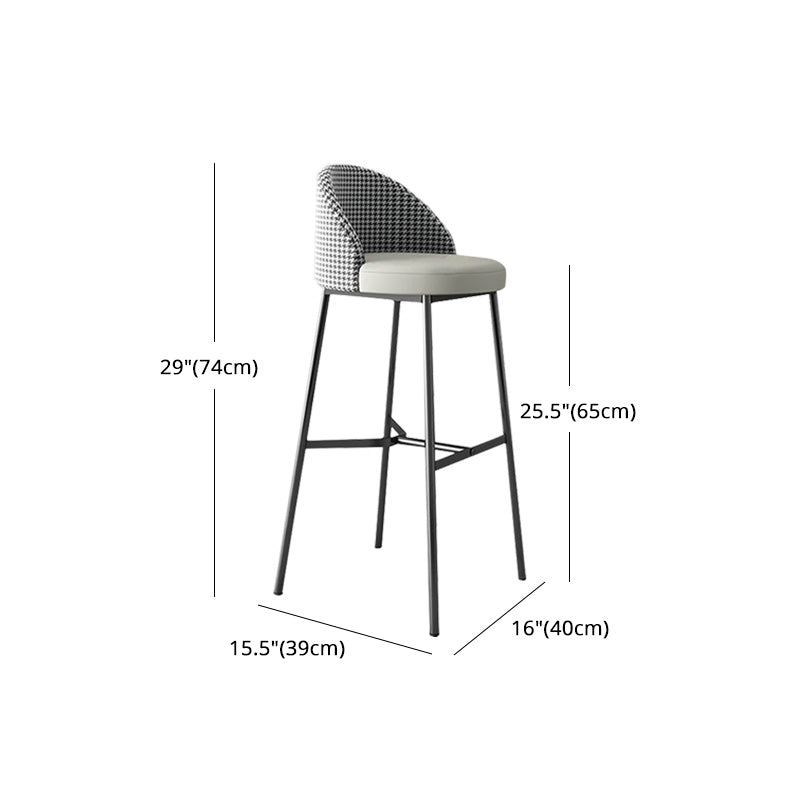Industrial Style Bar-stool Iron Legs Bucket Leather Seat for Kitchen Bar Clearhalo 'Bar Furniture' 'Bar Stools' 'bar_stools' 'furn' 'furn_bar_stools' 'furniture_bar_stools' 'Kitchen & Dining Furniture' 'kitchen&dining_furn' 'kitchen' 'kitchen_furn' Furniture' 4575655