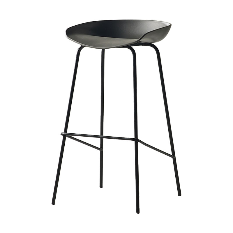 Industrial Style Bar Stool Iron Legs Bucket Seat for Restaurant Bar Grey 1 Piece Clearhalo 'Bar Furniture' 'Bar Stools' 'bar_stools' 'furn' 'furn_bar_stools' 'furniture_bar_stools' 'Kitchen & Dining Furniture' 'kitchen&dining_furn' 'kitchen' 'kitchen_furn' Furniture' 4575658