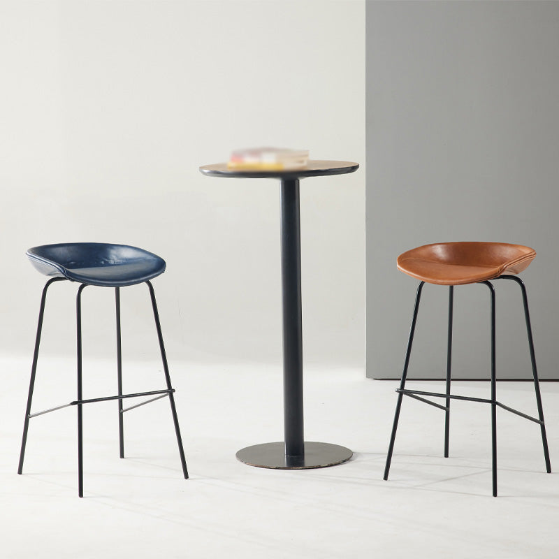 Industrial Style Bar Stool Iron Legs Bucket Seat for Restaurant Bar Clearhalo 'Bar Furniture' 'Bar Stools' 'bar_stools' 'furn' 'furn_bar_stools' 'furniture_bar_stools' 'Kitchen & Dining Furniture' 'kitchen&dining_furn' 'kitchen' 'kitchen_furn' Furniture' 4575659