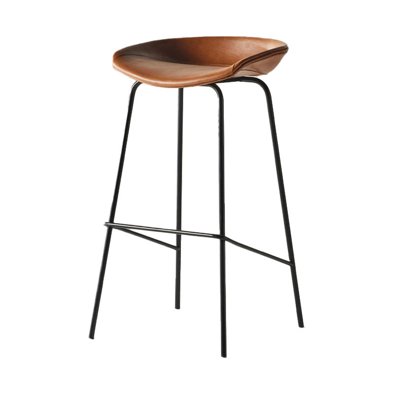 Industrial Style Bar Stool Iron Legs Bucket Seat for Restaurant Bar Orange 1 Piece Clearhalo 'Bar Furniture' 'Bar Stools' 'bar_stools' 'furn' 'furn_bar_stools' 'furniture_bar_stools' 'Kitchen & Dining Furniture' 'kitchen&dining_furn' 'kitchen' 'kitchen_furn' Furniture' 4575674
