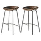 Industrial Style Bar Stool Iron Legs Bucket Seat for Restaurant Bar Brown 2 Piece Set Clearhalo 'Bar Furniture' 'Bar Stools' 'bar_stools' 'furn' 'furn_bar_stools' 'furniture_bar_stools' 'Kitchen & Dining Furniture' 'kitchen&dining_furn' 'kitchen' 'kitchen_furn' Furniture' 4575676