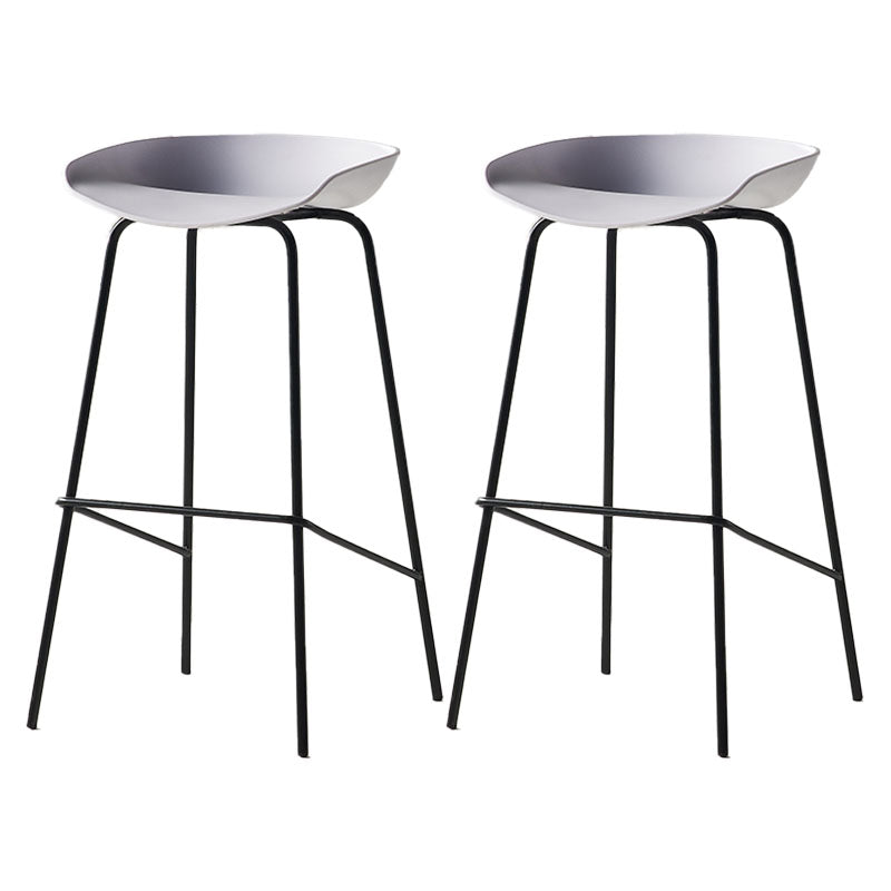 Industrial Style Bar Stool Iron Legs Bucket Seat for Restaurant Bar White 2 Piece Set Clearhalo 'Bar Furniture' 'Bar Stools' 'bar_stools' 'furn' 'furn_bar_stools' 'furniture_bar_stools' 'Kitchen & Dining Furniture' 'kitchen&dining_furn' 'kitchen' 'kitchen_furn' Furniture' 4575678