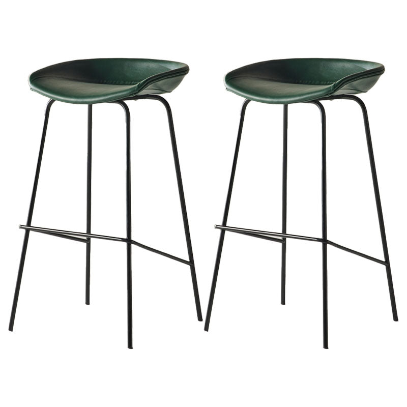 Industrial Style Bar Stool Iron Legs Bucket Seat for Restaurant Bar Green 2 Piece Set Clearhalo 'Bar Furniture' 'Bar Stools' 'bar_stools' 'furn' 'furn_bar_stools' 'furniture_bar_stools' 'Kitchen & Dining Furniture' 'kitchen&dining_furn' 'kitchen' 'kitchen_furn' Furniture' 4575679