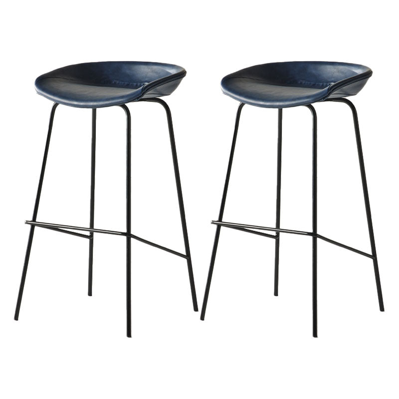 Industrial Style Bar Stool Iron Legs Bucket Seat for Restaurant Bar Blue 2 Piece Set Clearhalo 'Bar Furniture' 'Bar Stools' 'bar_stools' 'furn' 'furn_bar_stools' 'furniture_bar_stools' 'Kitchen & Dining Furniture' 'kitchen&dining_furn' 'kitchen' 'kitchen_furn' Furniture' 4575684