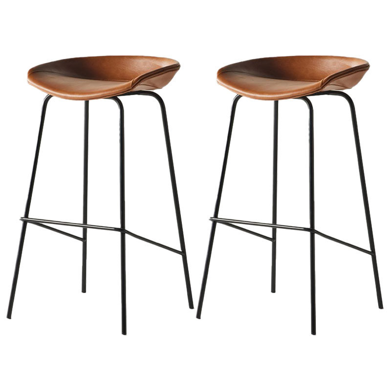 Industrial Style Bar Stool Iron Legs Bucket Seat for Restaurant Bar Orange 2 Piece Set Clearhalo 'Bar Furniture' 'Bar Stools' 'bar_stools' 'furn' 'furn_bar_stools' 'furniture_bar_stools' 'Kitchen & Dining Furniture' 'kitchen&dining_furn' 'kitchen' 'kitchen_furn' Furniture' 4575685