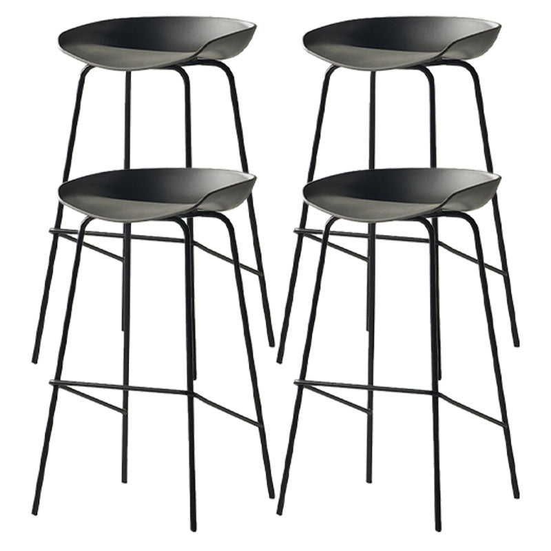 Industrial Style Bar Stool Iron Legs Bucket Seat for Restaurant Bar Grey 4 Piece Set Clearhalo 'Bar Furniture' 'Bar Stools' 'bar_stools' 'furn' 'furn_bar_stools' 'furniture_bar_stools' 'Kitchen & Dining Furniture' 'kitchen&dining_furn' 'kitchen' 'kitchen_furn' Furniture' 4575688