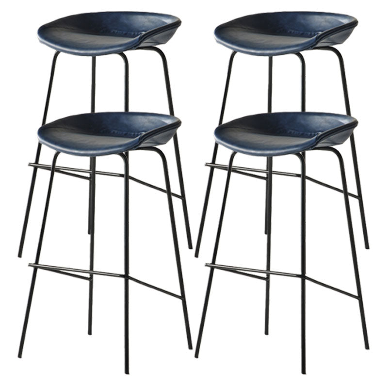 Industrial Style Bar Stool Iron Legs Bucket Seat for Restaurant Bar Blue 4 Piece Set Clearhalo 'Bar Furniture' 'Bar Stools' 'bar_stools' 'furn' 'furn_bar_stools' 'furniture_bar_stools' 'Kitchen & Dining Furniture' 'kitchen&dining_furn' 'kitchen' 'kitchen_furn' Furniture' 4575695