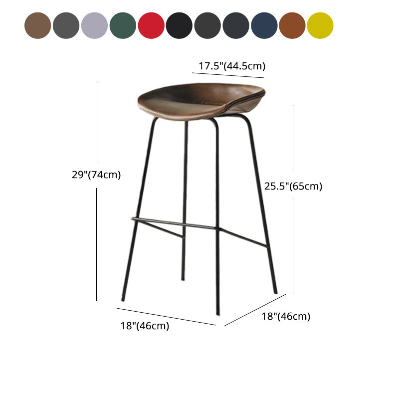 Industrial Style Bar Stool Iron Legs Bucket Seat for Restaurant Bar Clearhalo 'Bar Furniture' 'Bar Stools' 'bar_stools' 'furn' 'furn_bar_stools' 'furniture_bar_stools' 'Kitchen & Dining Furniture' 'kitchen&dining_furn' 'kitchen' 'kitchen_furn' Furniture' 4575698