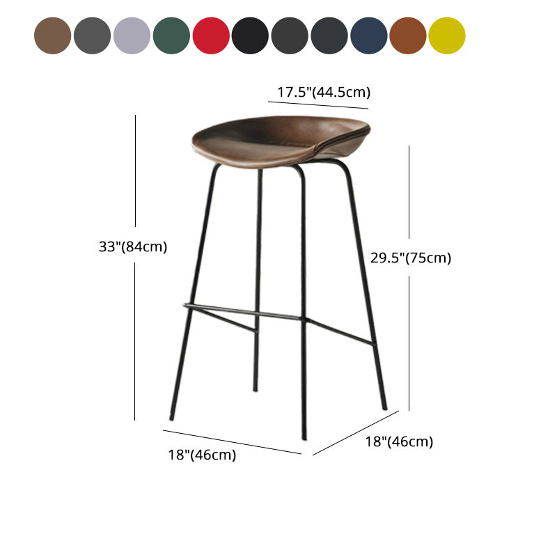 Industrial Style Bar Stool Iron Legs Bucket Seat for Restaurant Bar Clearhalo 'Bar Furniture' 'Bar Stools' 'bar_stools' 'furn' 'furn_bar_stools' 'furniture_bar_stools' 'Kitchen & Dining Furniture' 'kitchen&dining_furn' 'kitchen' 'kitchen_furn' Furniture' 4575699
