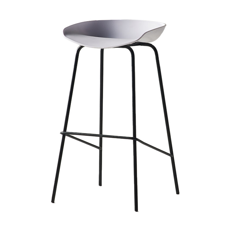 Industrial Style Bar Chair Bucket Seat Iron Legs for Restaurant Bar White 1 Piece Clearhalo 'Bar Furniture' 'Bar Stools' 'bar_stools' 'furn' 'furn_bar_stools' 'furniture_bar_stools' 'Kitchen & Dining Furniture' 'kitchen&dining_furn' 'kitchen' 'kitchen_furn' Furniture' 4575705