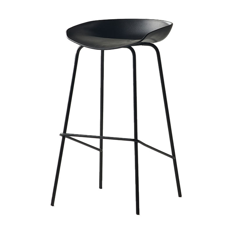 Industrial Style Bar Chair Bucket Seat Iron Legs for Restaurant Bar Black 1 Piece Clearhalo 'Bar Furniture' 'Bar Stools' 'bar_stools' 'furn' 'furn_bar_stools' 'furniture_bar_stools' 'Kitchen & Dining Furniture' 'kitchen&dining_furn' 'kitchen' 'kitchen_furn' Furniture' 4575714