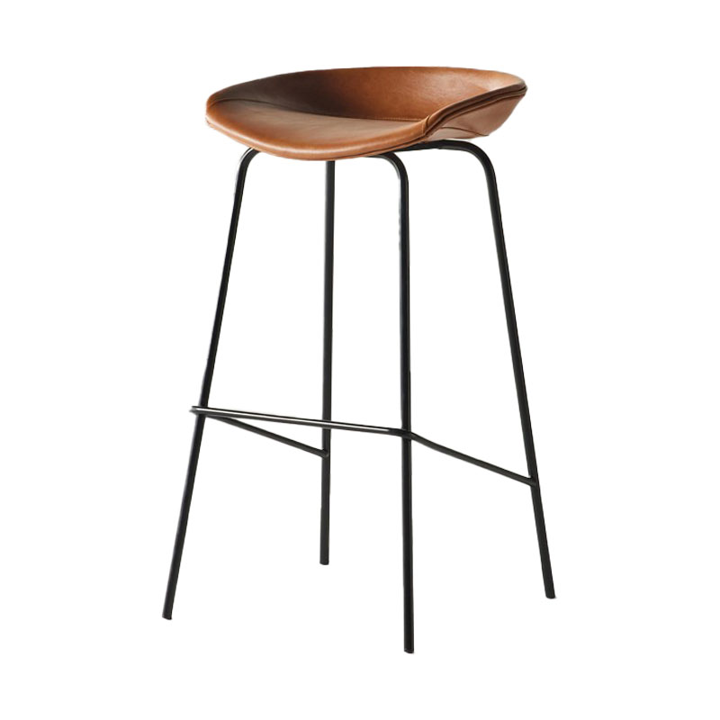 Industrial Style Bar Chair Bucket Seat Iron Legs for Restaurant Bar Orange 1 Piece Clearhalo 'Bar Furniture' 'Bar Stools' 'bar_stools' 'furn' 'furn_bar_stools' 'furniture_bar_stools' 'Kitchen & Dining Furniture' 'kitchen&dining_furn' 'kitchen' 'kitchen_furn' Furniture' 4575718