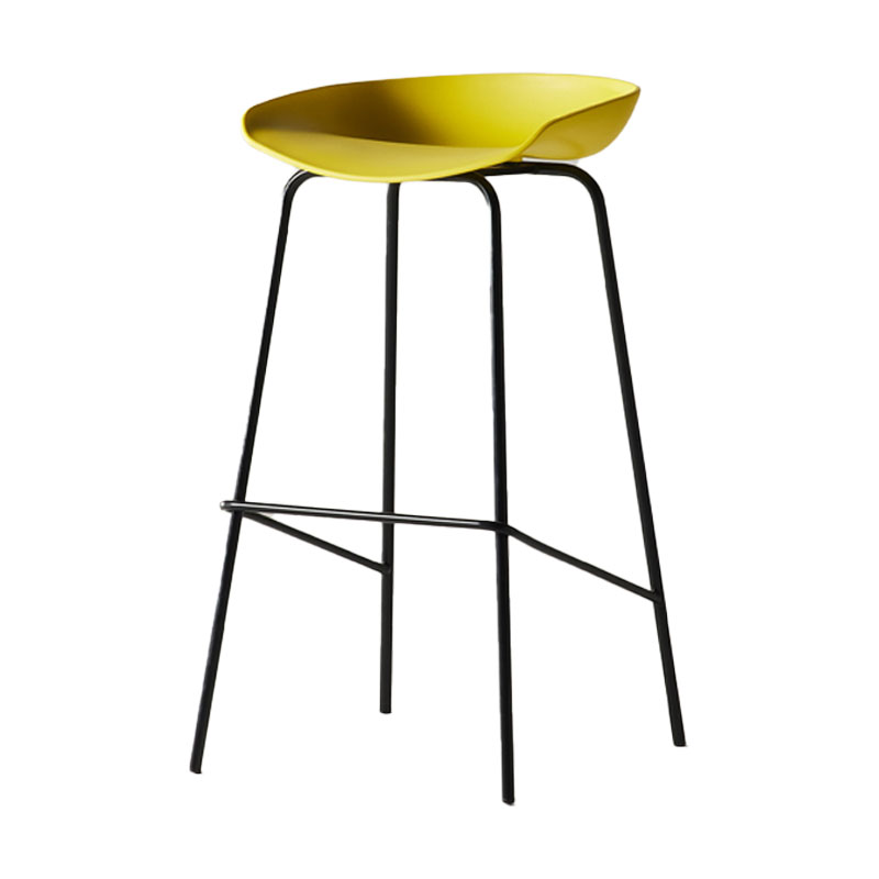 Industrial Style Bar Chair Bucket Seat Iron Legs for Restaurant Bar Yellow 1 Piece Bar Stool(30"H) Clearhalo 'Bar Furniture' 'Bar Stools' 'bar_stools' 'furn' 'furn_bar_stools' 'furniture_bar_stools' 'Kitchen & Dining Furniture' 'kitchen&dining_furn' 'kitchen' 'kitchen_furn' Furniture' 4575721