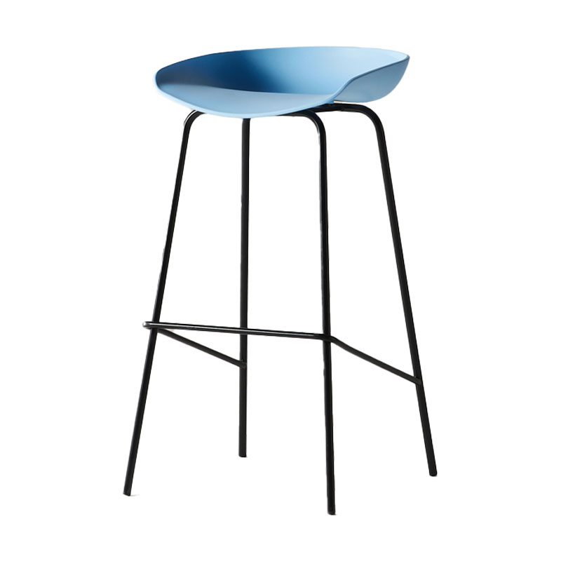 Industrial Style Bar Chair Bucket Seat Iron Legs for Restaurant Bar Lake Blue 1 Piece Bar Stool(30"H) Clearhalo 'Bar Furniture' 'Bar Stools' 'bar_stools' 'furn' 'furn_bar_stools' 'furniture_bar_stools' 'Kitchen & Dining Furniture' 'kitchen&dining_furn' 'kitchen' 'kitchen_furn' Furniture' 4575724