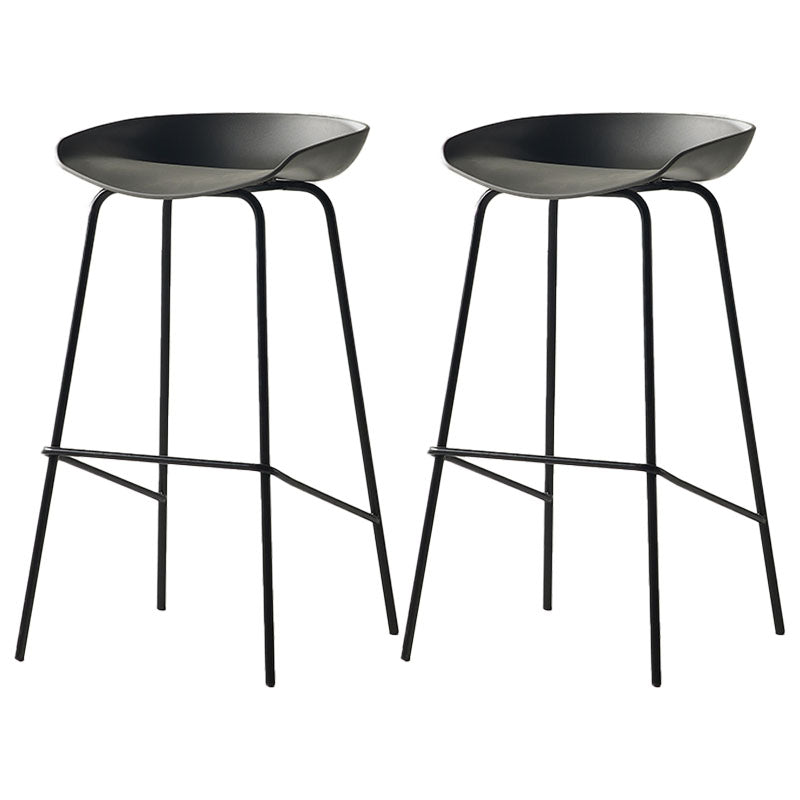 Industrial Style Bar Chair Bucket Seat Iron Legs for Restaurant Bar Grey 2 Piece Set Clearhalo 'Bar Furniture' 'Bar Stools' 'bar_stools' 'furn' 'furn_bar_stools' 'furniture_bar_stools' 'Kitchen & Dining Furniture' 'kitchen&dining_furn' 'kitchen' 'kitchen_furn' Furniture' 4575726