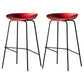 Industrial Style Bar Chair Bucket Seat Iron Legs for Restaurant Bar Red 2 Piece Set Bar Stool(30"H) Clearhalo 'Bar Furniture' 'Bar Stools' 'bar_stools' 'furn' 'furn_bar_stools' 'furniture_bar_stools' 'Kitchen & Dining Furniture' 'kitchen&dining_furn' 'kitchen' 'kitchen_furn' Furniture' 4575729