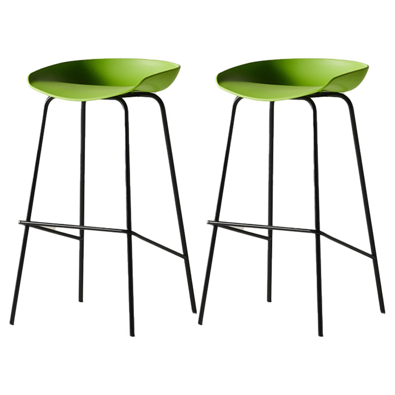 Industrial Style Bar Chair Bucket Seat Iron Legs for Restaurant Bar Pea Green 2 Piece Set Bar Stool(30"H) Clearhalo 'Bar Furniture' 'Bar Stools' 'bar_stools' 'furn' 'furn_bar_stools' 'furniture_bar_stools' 'Kitchen & Dining Furniture' 'kitchen&dining_furn' 'kitchen' 'kitchen_furn' Furniture' 4575736