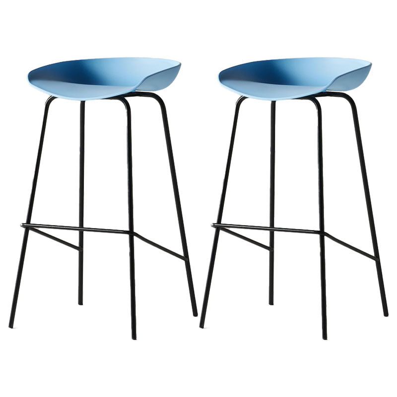 Industrial Style Bar Chair Bucket Seat Iron Legs for Restaurant Bar Lake Blue 2 Piece Set Bar Stool(30"H) Clearhalo 'Bar Furniture' 'Bar Stools' 'bar_stools' 'furn' 'furn_bar_stools' 'furniture_bar_stools' 'Kitchen & Dining Furniture' 'kitchen&dining_furn' 'kitchen' 'kitchen_furn' Furniture' 4575738