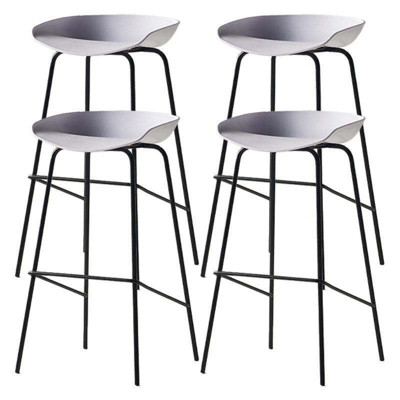 Industrial Style Bar Chair Bucket Seat Iron Legs for Restaurant Bar White 4 Piece Set Clearhalo 'Bar Furniture' 'Bar Stools' 'bar_stools' 'furn' 'furn_bar_stools' 'furniture_bar_stools' 'Kitchen & Dining Furniture' 'kitchen&dining_furn' 'kitchen' 'kitchen_furn' Furniture' 4575741