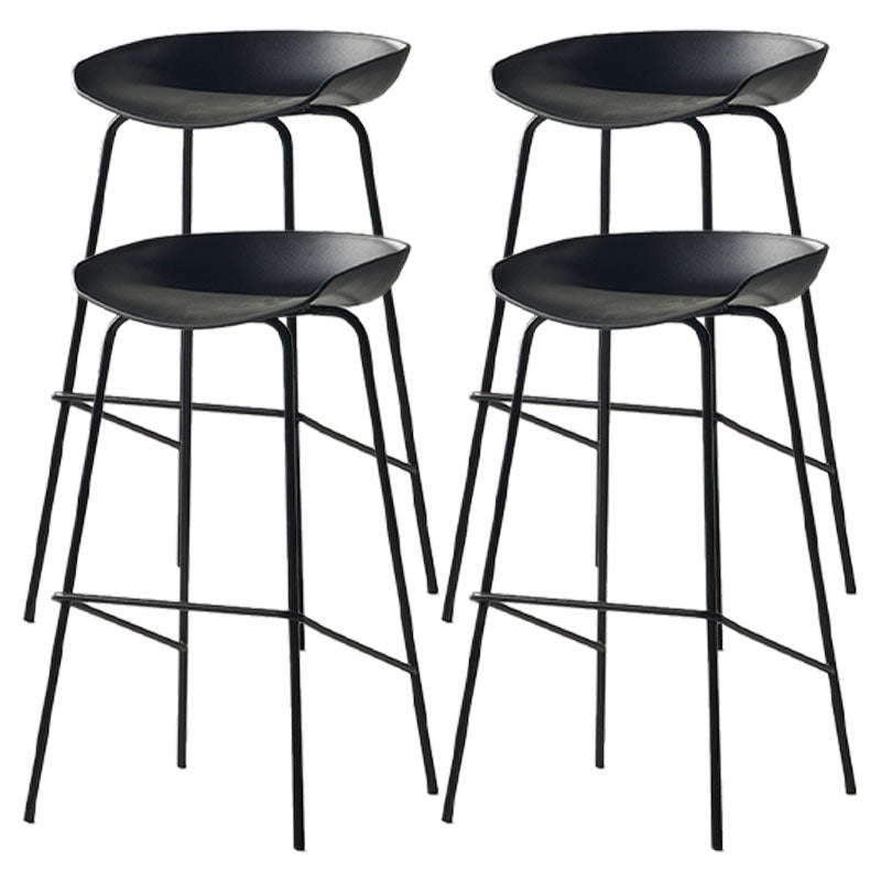Industrial Style Bar Chair Bucket Seat Iron Legs for Restaurant Bar Black 4 Piece Set Clearhalo 'Bar Furniture' 'Bar Stools' 'bar_stools' 'furn' 'furn_bar_stools' 'furniture_bar_stools' 'Kitchen & Dining Furniture' 'kitchen&dining_furn' 'kitchen' 'kitchen_furn' Furniture' 4575746