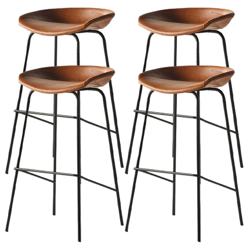 Industrial Style Bar Chair Bucket Seat Iron Legs for Restaurant Bar Orange 4 Piece Set Clearhalo 'Bar Furniture' 'Bar Stools' 'bar_stools' 'furn' 'furn_bar_stools' 'furniture_bar_stools' 'Kitchen & Dining Furniture' 'kitchen&dining_furn' 'kitchen' 'kitchen_furn' Furniture' 4575748