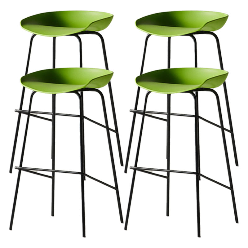 Industrial Style Bar Chair Bucket Seat Iron Legs for Restaurant Bar Pea Green 4 Piece Set Bar Stool(30"H) Clearhalo 'Bar Furniture' 'Bar Stools' 'bar_stools' 'furn' 'furn_bar_stools' 'furniture_bar_stools' 'Kitchen & Dining Furniture' 'kitchen&dining_furn' 'kitchen' 'kitchen_furn' Furniture' 4575750