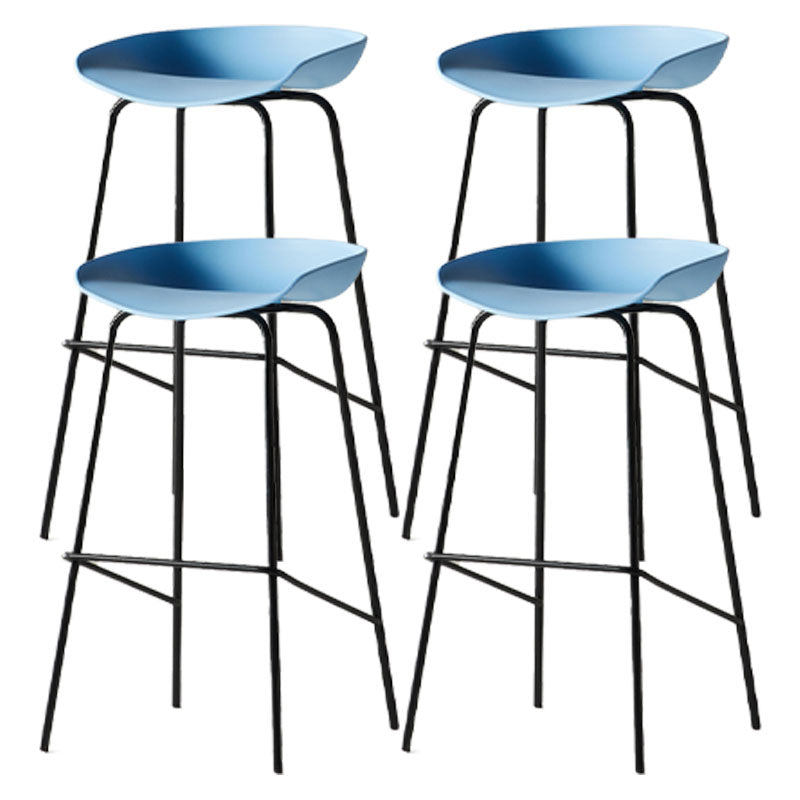 Industrial Style Bar Chair Bucket Seat Iron Legs for Restaurant Bar Lake Blue 4 Piece Set Bar Stool(30"H) Clearhalo 'Bar Furniture' 'Bar Stools' 'bar_stools' 'furn' 'furn_bar_stools' 'furniture_bar_stools' 'Kitchen & Dining Furniture' 'kitchen&dining_furn' 'kitchen' 'kitchen_furn' Furniture' 4575752