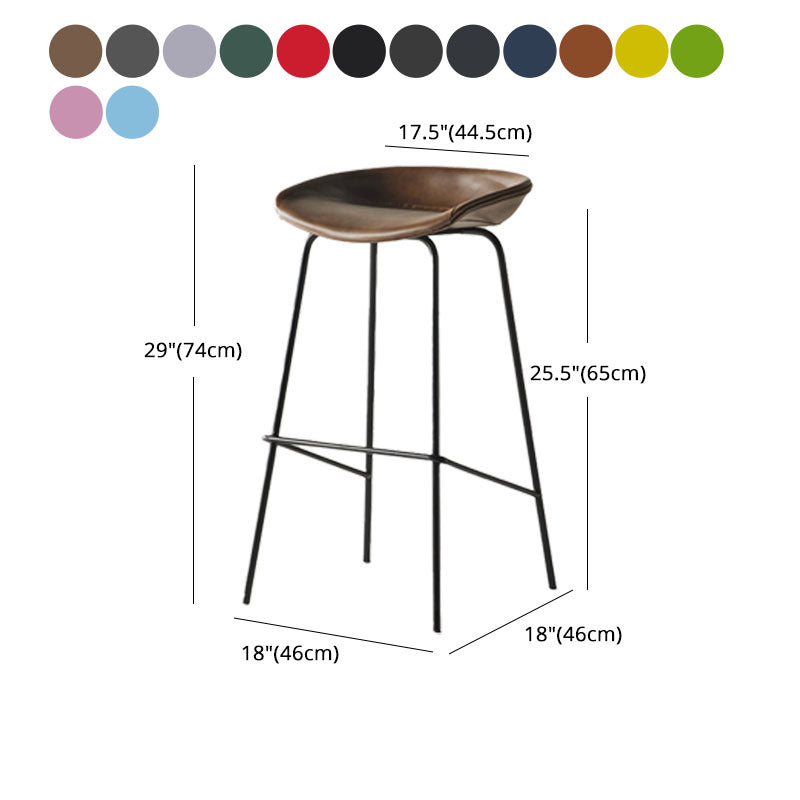 Industrial Style Bar Chair Bucket Seat Iron Legs for Restaurant Bar Clearhalo 'Bar Furniture' 'Bar Stools' 'bar_stools' 'furn' 'furn_bar_stools' 'furniture_bar_stools' 'Kitchen & Dining Furniture' 'kitchen&dining_furn' 'kitchen' 'kitchen_furn' Furniture' 4575753