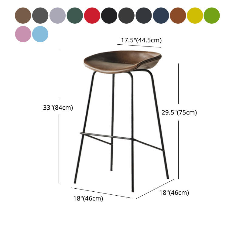 Industrial Style Bar Chair Bucket Seat Iron Legs for Restaurant Bar Clearhalo 'Bar Furniture' 'Bar Stools' 'bar_stools' 'furn' 'furn_bar_stools' 'furniture_bar_stools' 'Kitchen & Dining Furniture' 'kitchen&dining_furn' 'kitchen' 'kitchen_furn' Furniture' 4575754