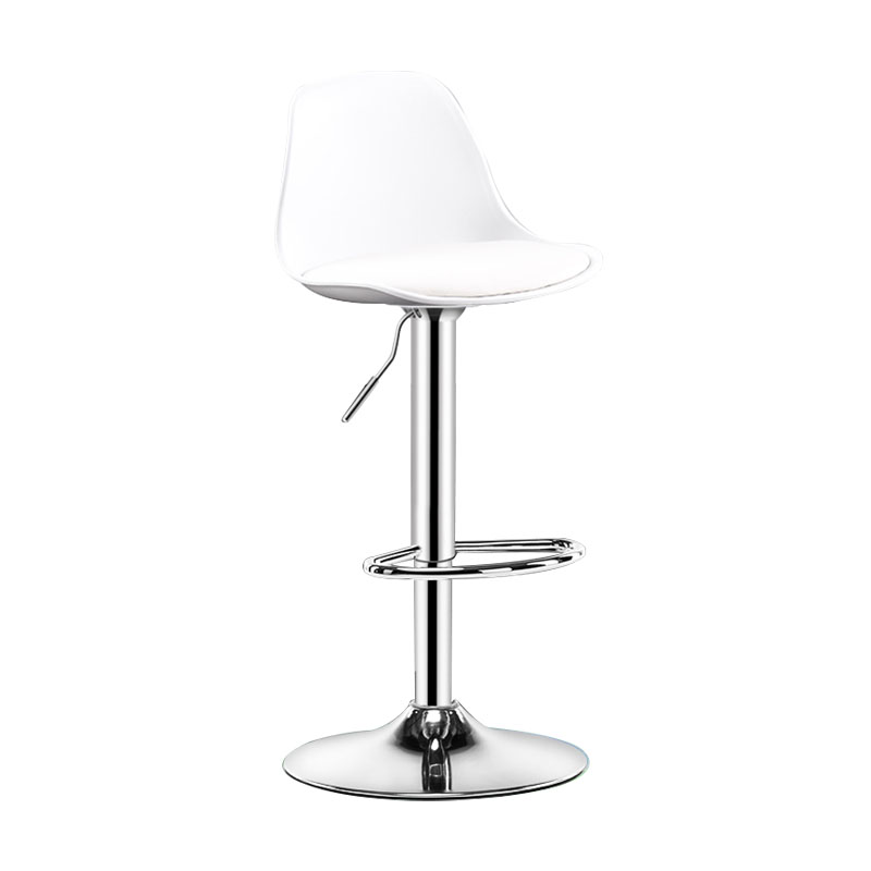 Industrial Style Bar-stool Metal Leg Bucket Seat for Counter Bar White Silver 1 Piece Clearhalo 'Bar Furniture' 'Bar Stools' 'bar_stools' 'furn' 'furn_bar_stools' 'furniture_bar_stools' 'Kitchen & Dining Furniture' 'kitchen&dining_furn' 'kitchen' 'kitchen_furn' Furniture' 4575757