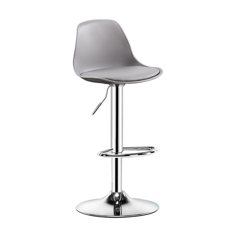 Industrial Style Bar-stool Metal Leg Bucket Seat for Counter Bar Grey Silver 1 Piece Clearhalo 'Bar Furniture' 'Bar Stools' 'bar_stools' 'furn' 'furn_bar_stools' 'furniture_bar_stools' 'Kitchen & Dining Furniture' 'kitchen&dining_furn' 'kitchen' 'kitchen_furn' Furniture' 4575760