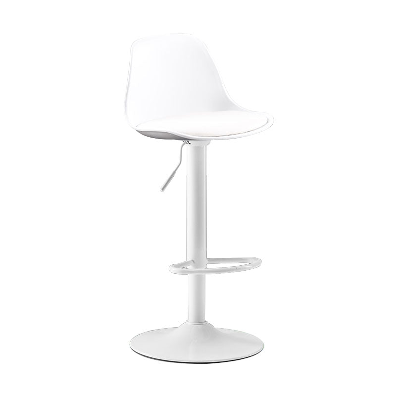 Industrial Style Bar-stool Metal Leg Bucket Seat for Counter Bar White White 1 Piece Clearhalo 'Bar Furniture' 'Bar Stools' 'bar_stools' 'furn' 'furn_bar_stools' 'furniture_bar_stools' 'Kitchen & Dining Furniture' 'kitchen&dining_furn' 'kitchen' 'kitchen_furn' Furniture' 4575764