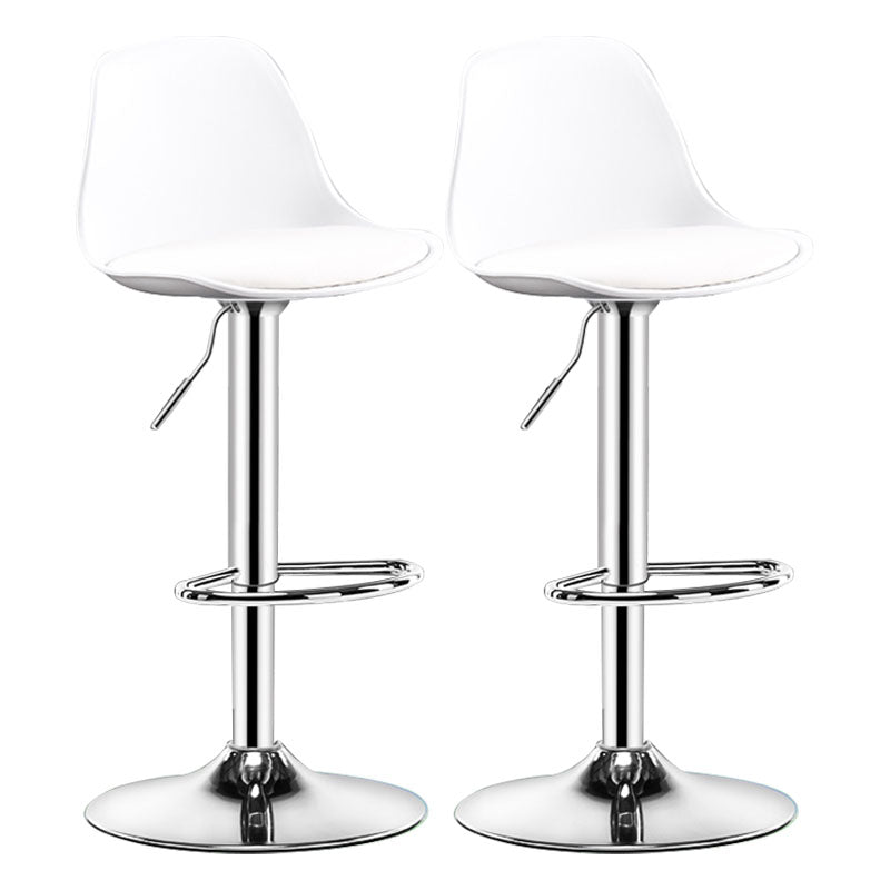 Industrial Style Bar-stool Metal Leg Bucket Seat for Counter Bar White Silver 2 Piece Set Clearhalo 'Bar Furniture' 'Bar Stools' 'bar_stools' 'furn' 'furn_bar_stools' 'furniture_bar_stools' 'Kitchen & Dining Furniture' 'kitchen&dining_furn' 'kitchen' 'kitchen_furn' Furniture' 4575769