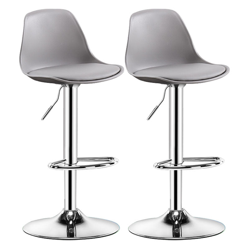 Industrial Style Bar-stool Metal Leg Bucket Seat for Counter Bar Grey Silver 2 Piece Set Clearhalo 'Bar Furniture' 'Bar Stools' 'bar_stools' 'furn' 'furn_bar_stools' 'furniture_bar_stools' 'Kitchen & Dining Furniture' 'kitchen&dining_furn' 'kitchen' 'kitchen_furn' Furniture' 4575772
