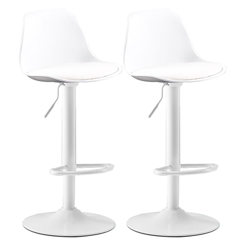 Industrial Style Bar-stool Metal Leg Bucket Seat for Counter Bar White White 2 Piece Set Clearhalo 'Bar Furniture' 'Bar Stools' 'bar_stools' 'furn' 'furn_bar_stools' 'furniture_bar_stools' 'Kitchen & Dining Furniture' 'kitchen&dining_furn' 'kitchen' 'kitchen_furn' Furniture' 4575775