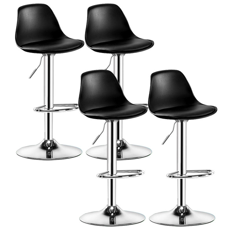 Industrial Style Bar-stool Metal Leg Bucket Seat for Counter Bar Black Silver 4 Piece Set Clearhalo 'Bar Furniture' 'Bar Stools' 'bar_stools' 'furn' 'furn_bar_stools' 'furniture_bar_stools' 'Kitchen & Dining Furniture' 'kitchen&dining_furn' 'kitchen' 'kitchen_furn' Furniture' 4575779