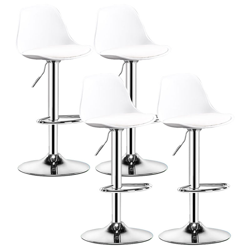 Industrial Style Bar-stool Metal Leg Bucket Seat for Counter Bar White Silver 4 Piece Set Clearhalo 'Bar Furniture' 'Bar Stools' 'bar_stools' 'furn' 'furn_bar_stools' 'furniture_bar_stools' 'Kitchen & Dining Furniture' 'kitchen&dining_furn' 'kitchen' 'kitchen_furn' Furniture' 4575780