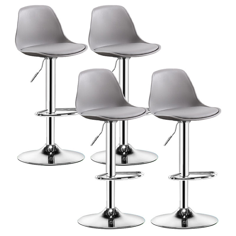 Industrial Style Bar-stool Metal Leg Bucket Seat for Counter Bar Grey Silver 4 Piece Set Clearhalo 'Bar Furniture' 'Bar Stools' 'bar_stools' 'furn' 'furn_bar_stools' 'furniture_bar_stools' 'Kitchen & Dining Furniture' 'kitchen&dining_furn' 'kitchen' 'kitchen_furn' Furniture' 4575781
