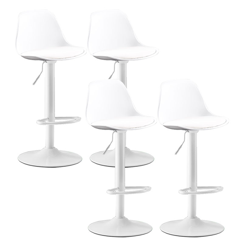 Industrial Style Bar-stool Metal Leg Bucket Seat for Counter Bar White White 4 Piece Set Clearhalo 'Bar Furniture' 'Bar Stools' 'bar_stools' 'furn' 'furn_bar_stools' 'furniture_bar_stools' 'Kitchen & Dining Furniture' 'kitchen&dining_furn' 'kitchen' 'kitchen_furn' Furniture' 4575783
