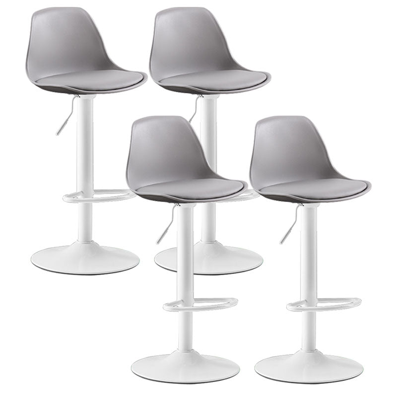 Industrial Style Bar-stool Metal Leg Bucket Seat for Counter Bar Grey White 4 Piece Set Clearhalo 'Bar Furniture' 'Bar Stools' 'bar_stools' 'furn' 'furn_bar_stools' 'furniture_bar_stools' 'Kitchen & Dining Furniture' 'kitchen&dining_furn' 'kitchen' 'kitchen_furn' Furniture' 4575784