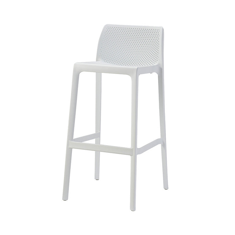 Modern Style Plastic Bar Stool with Footrest and Stackable Bistro Simple Bar Stool White 1 Piece Clearhalo 'Bar Furniture' 'Bar Stools' 'bar_stools' 'furn' 'furn_bar_stools' 'furniture_bar_stools' 'Kitchen & Dining Furniture' 'kitchen&dining_furn' 'kitchen' 'kitchen_furn' Furniture' 4575788