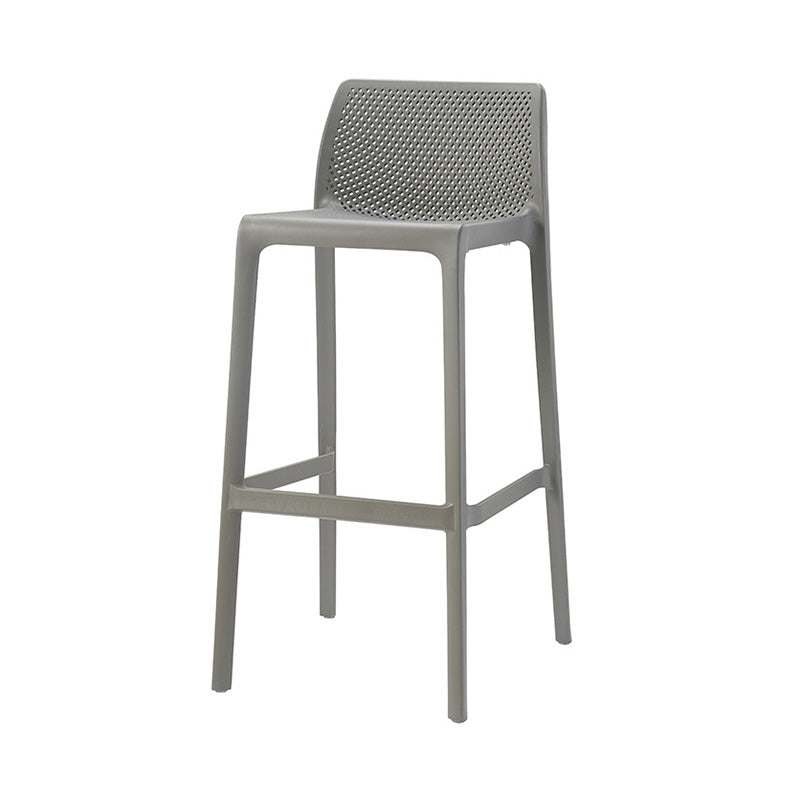 Modern Style Plastic Bar Stool with Footrest and Stackable Bistro Simple Bar Stool Grey 1 Piece Clearhalo 'Bar Furniture' 'Bar Stools' 'bar_stools' 'furn' 'furn_bar_stools' 'furniture_bar_stools' 'Kitchen & Dining Furniture' 'kitchen&dining_furn' 'kitchen' 'kitchen_furn' Furniture' 4575790