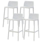 Modern Style Plastic Bar Stool with Footrest and Stackable Bistro Simple Bar Stool White 4 Piece Set Clearhalo 'Bar Furniture' 'Bar Stools' 'bar_stools' 'furn' 'furn_bar_stools' 'furniture_bar_stools' 'Kitchen & Dining Furniture' 'kitchen&dining_furn' 'kitchen' 'kitchen_furn' Furniture' 4575803