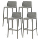 Modern Style Plastic Bar Stool with Footrest and Stackable Bistro Simple Bar Stool Grey 4 Piece Set Clearhalo 'Bar Furniture' 'Bar Stools' 'bar_stools' 'furn' 'furn_bar_stools' 'furniture_bar_stools' 'Kitchen & Dining Furniture' 'kitchen&dining_furn' 'kitchen' 'kitchen_furn' Furniture' 4575804