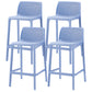 Modern Style Plastic Bar Stool with Footrest and Stackable Bistro Simple Bar Stool Blue 4 Piece Set Clearhalo 'Bar Furniture' 'Bar Stools' 'bar_stools' 'furn' 'furn_bar_stools' 'furniture_bar_stools' 'Kitchen & Dining Furniture' 'kitchen&dining_furn' 'kitchen' 'kitchen_furn' Furniture' 4575806