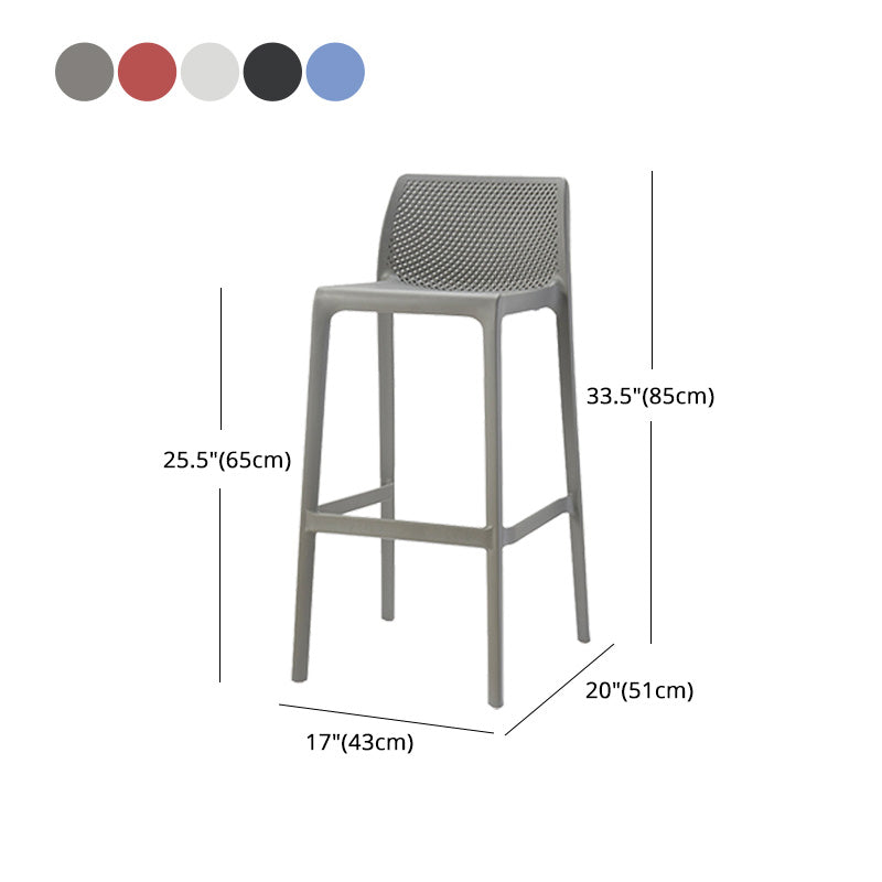 Modern Style Plastic Bar Stool with Footrest and Stackable Bistro Simple Bar Stool Clearhalo 'Bar Furniture' 'Bar Stools' 'bar_stools' 'furn' 'furn_bar_stools' 'furniture_bar_stools' 'Kitchen & Dining Furniture' 'kitchen&dining_furn' 'kitchen' 'kitchen_furn' Furniture' 4575807