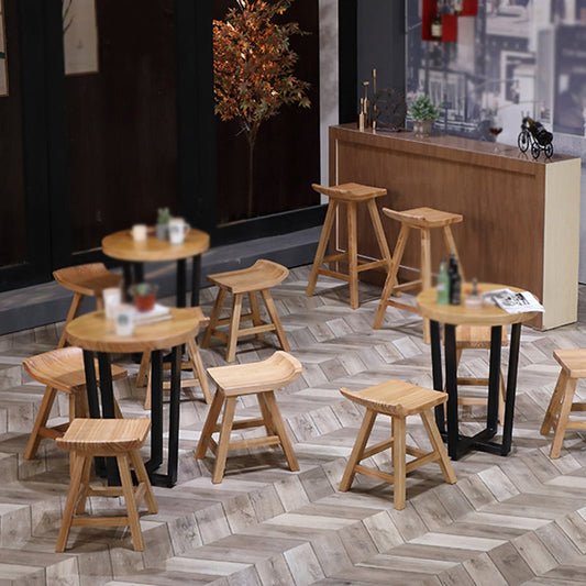 Contemporary Solid Wood Bar Stool Indoor Bar Stool With Footrest and Wood Seat Clearhalo 'Bar Furniture' 'Bar Stools' 'bar_stools' 'furn' 'furn_bar_stools' 'furniture_bar_stools' 'Kitchen & Dining Furniture' 'kitchen&dining_furn' 'kitchen' 'kitchen_furn' Furniture' 4575813