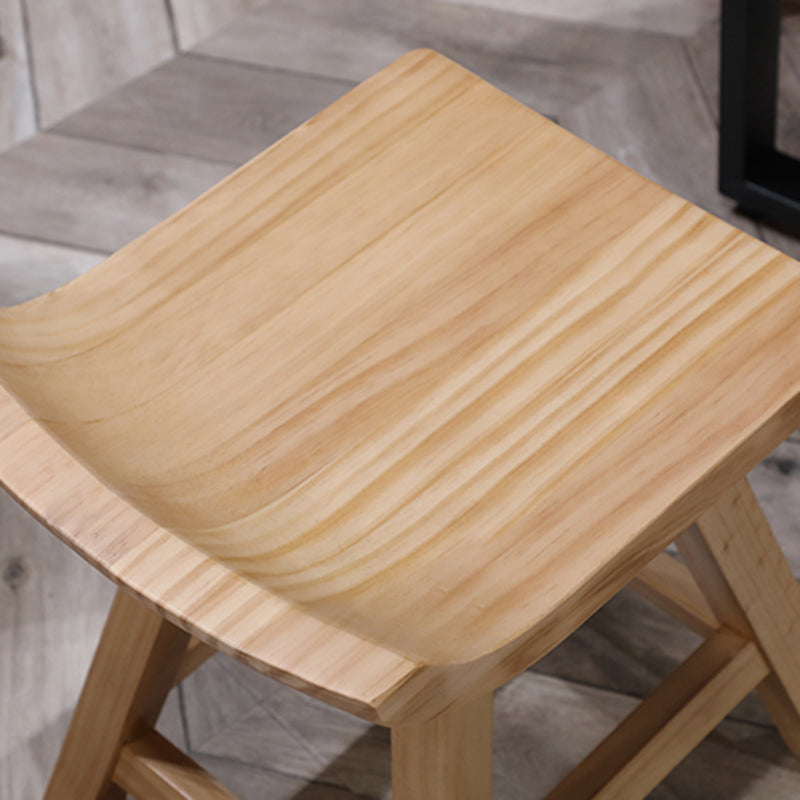 Contemporary Solid Wood Bar Stool Indoor Bar Stool With Footrest and Wood Seat Clearhalo 'Bar Furniture' 'Bar Stools' 'bar_stools' 'furn' 'furn_bar_stools' 'furniture_bar_stools' 'Kitchen & Dining Furniture' 'kitchen&dining_furn' 'kitchen' 'kitchen_furn' Furniture' 4575814