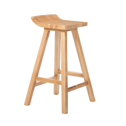 Contemporary Solid Wood Bar Stool Indoor Bar Stool With Footrest and Wood Seat 1 Piece Clearhalo 'Bar Furniture' 'Bar Stools' 'bar_stools' 'furn' 'furn_bar_stools' 'furniture_bar_stools' 'Kitchen & Dining Furniture' 'kitchen&dining_furn' 'kitchen' 'kitchen_furn' Furniture' 4575815