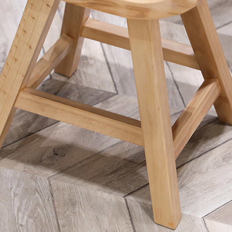 Contemporary Solid Wood Bar Stool Indoor Bar Stool With Footrest and Wood Seat Clearhalo 'Bar Furniture' 'Bar Stools' 'bar_stools' 'furn' 'furn_bar_stools' 'furniture_bar_stools' 'Kitchen & Dining Furniture' 'kitchen&dining_furn' 'kitchen' 'kitchen_furn' Furniture' 4575816